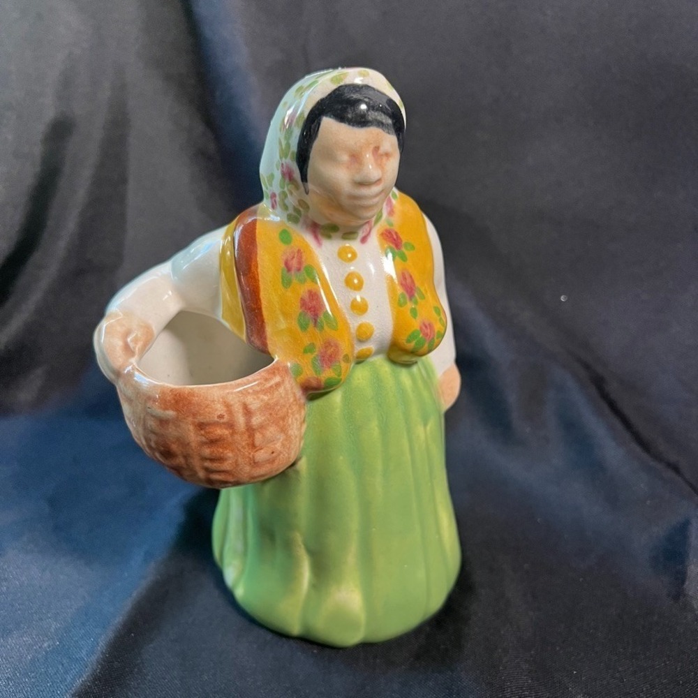 Brayton Laguna‎ Pottery Folk Art Woman w/Planter Baskets California Art Pottery
